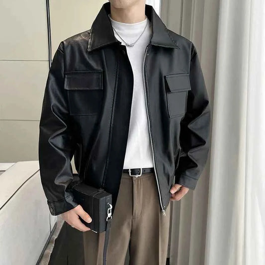 Classic Stylish Windproof Waterproof PU Leather Jacket