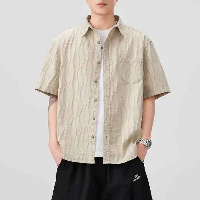 Casual Comfortable Solid Summer Button-Up Shirt