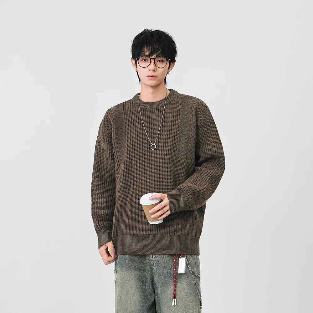 Y2K Cozy Textured Crew Neck Sweater