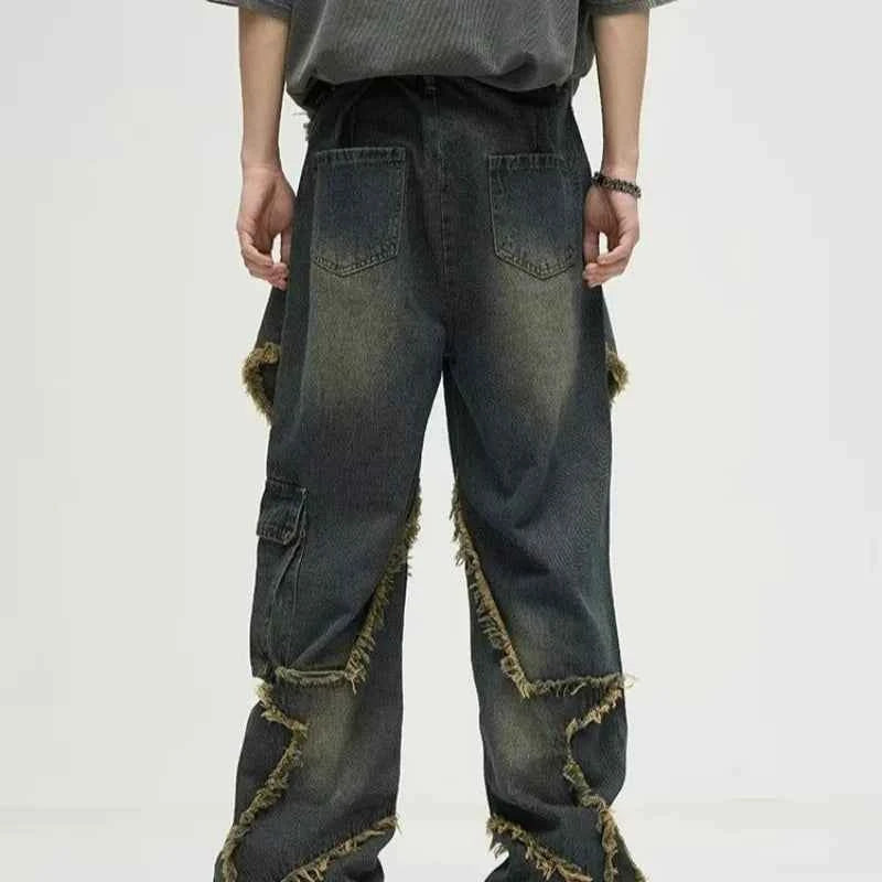 Work & Play Retro Design Five Star Straight Jeans