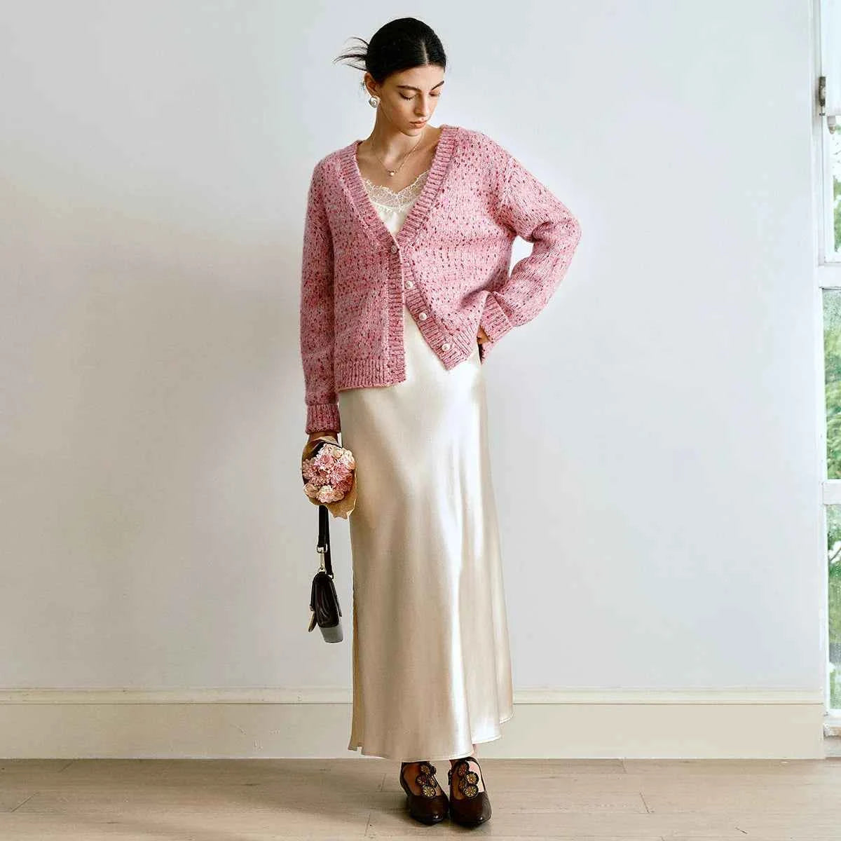 Women Y2K Cozy Chunky Knit V-Neck Cardigan