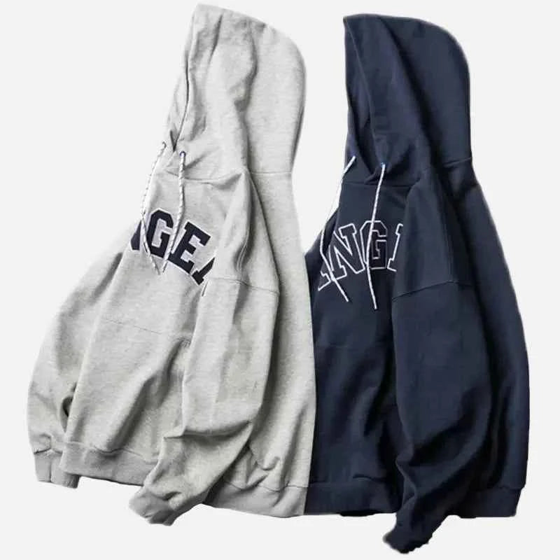 Japanese Style Letter Print Cotton Hoodie