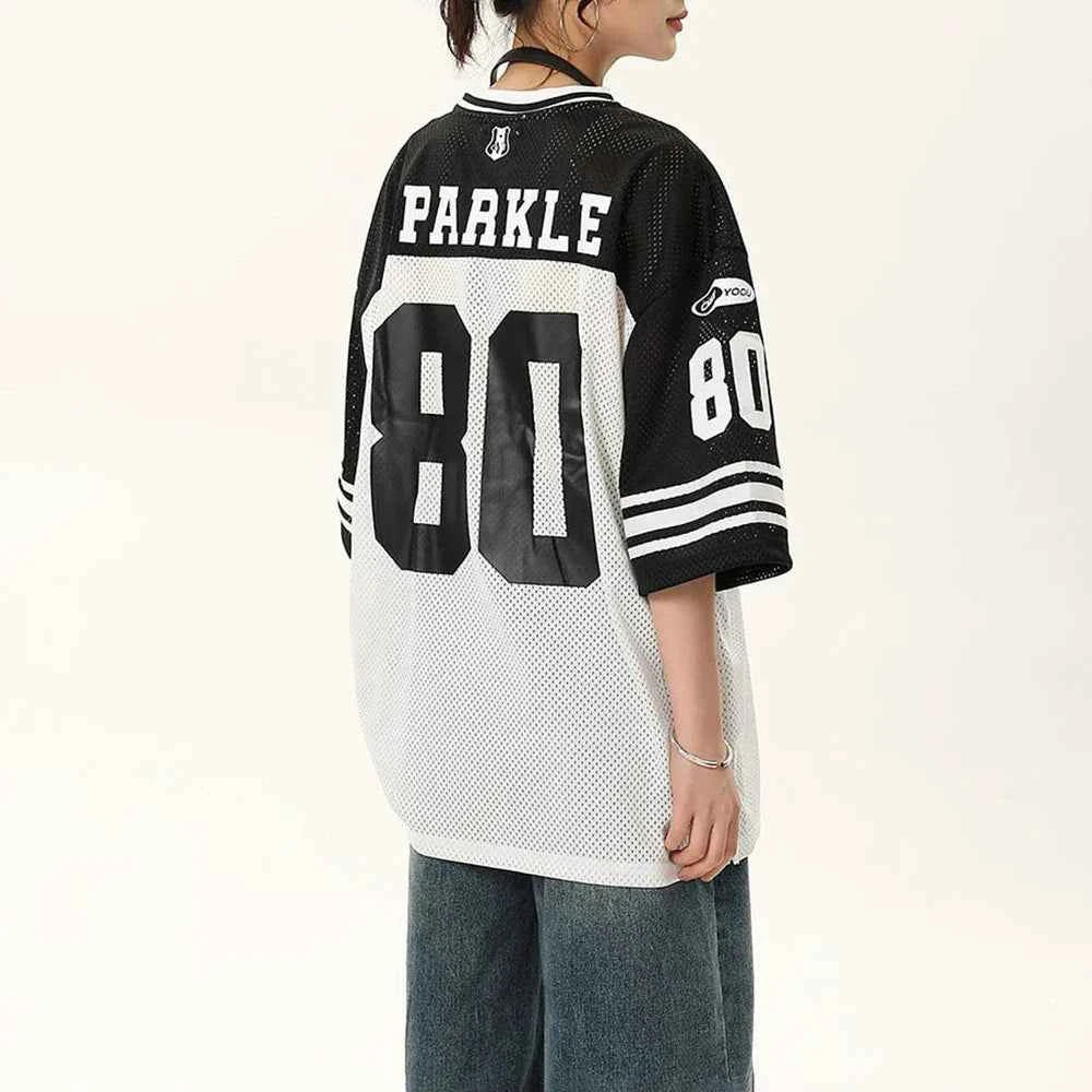 Breathable Retro Mesh Short-Sleeved T-Shirt