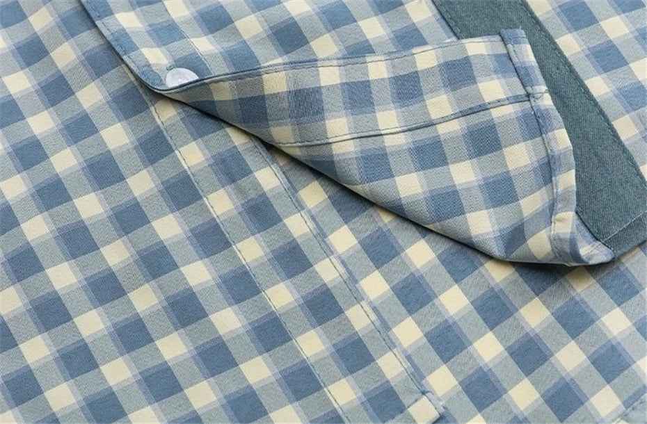 Y2K Plaid Cat Embroidery Casual Short Sleeve Shirt