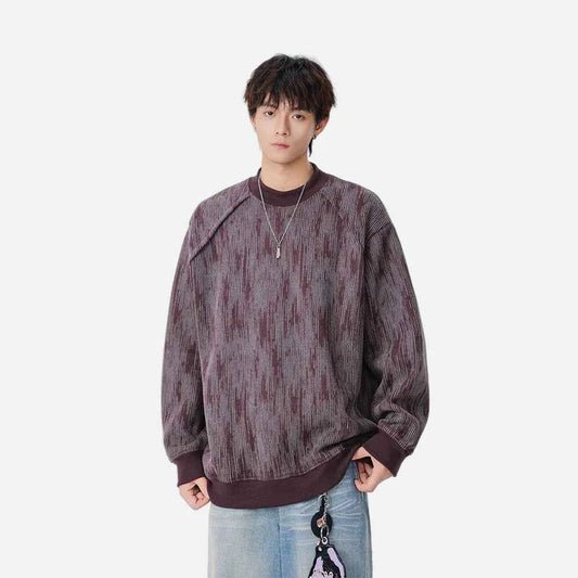 Cozy Textured Raglan Crew Neck Sweatshirt