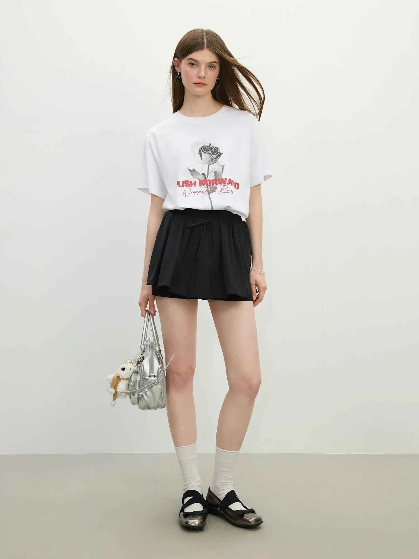Women Vintage Cooling Rose Print Loose Fit T-Shirt