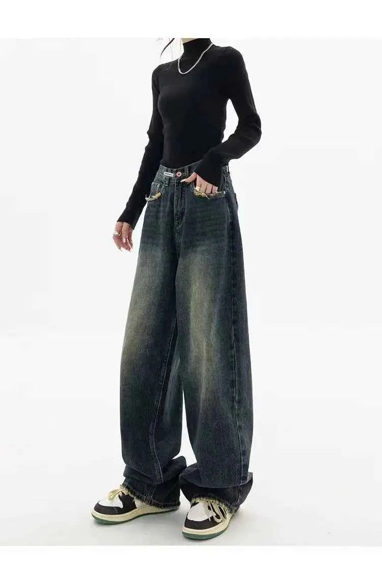 Retro Cool High Waist Wide Leg Jeans