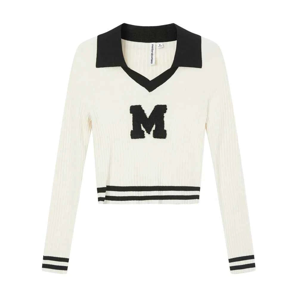 Color Clash Stripe V-Neck Sweater