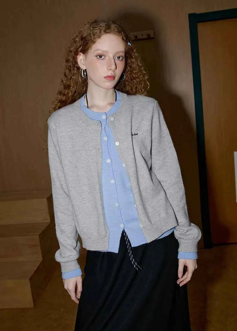 Stylish Fake Two Piece Knit Cardigan