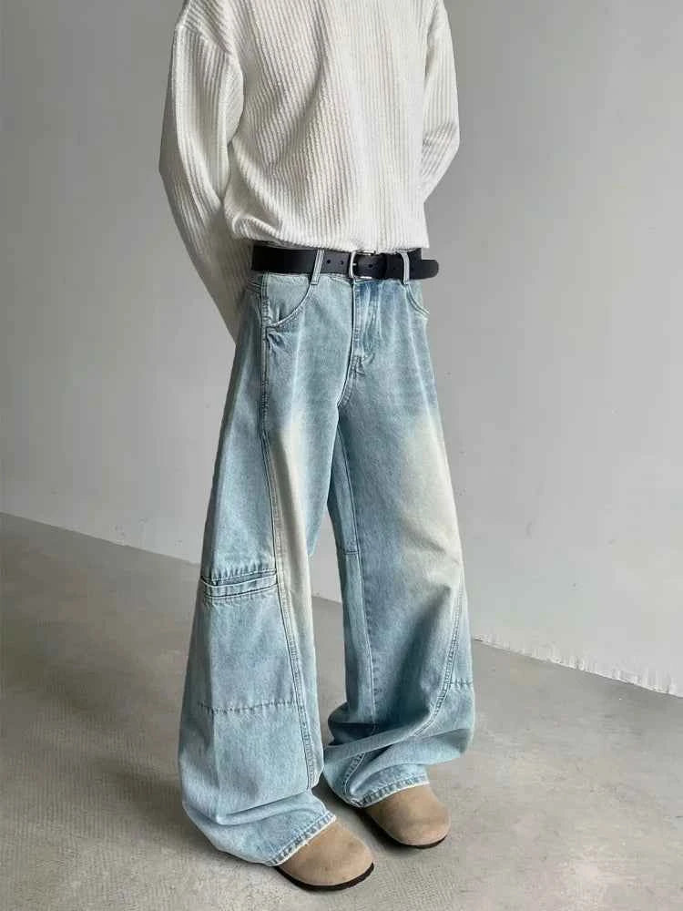 Iconic Blue Washed Baggy Denim Jeans