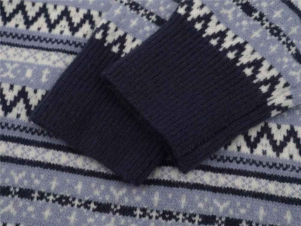 Versatile Colorful Striped Hip Hop Knit Casual Sweater