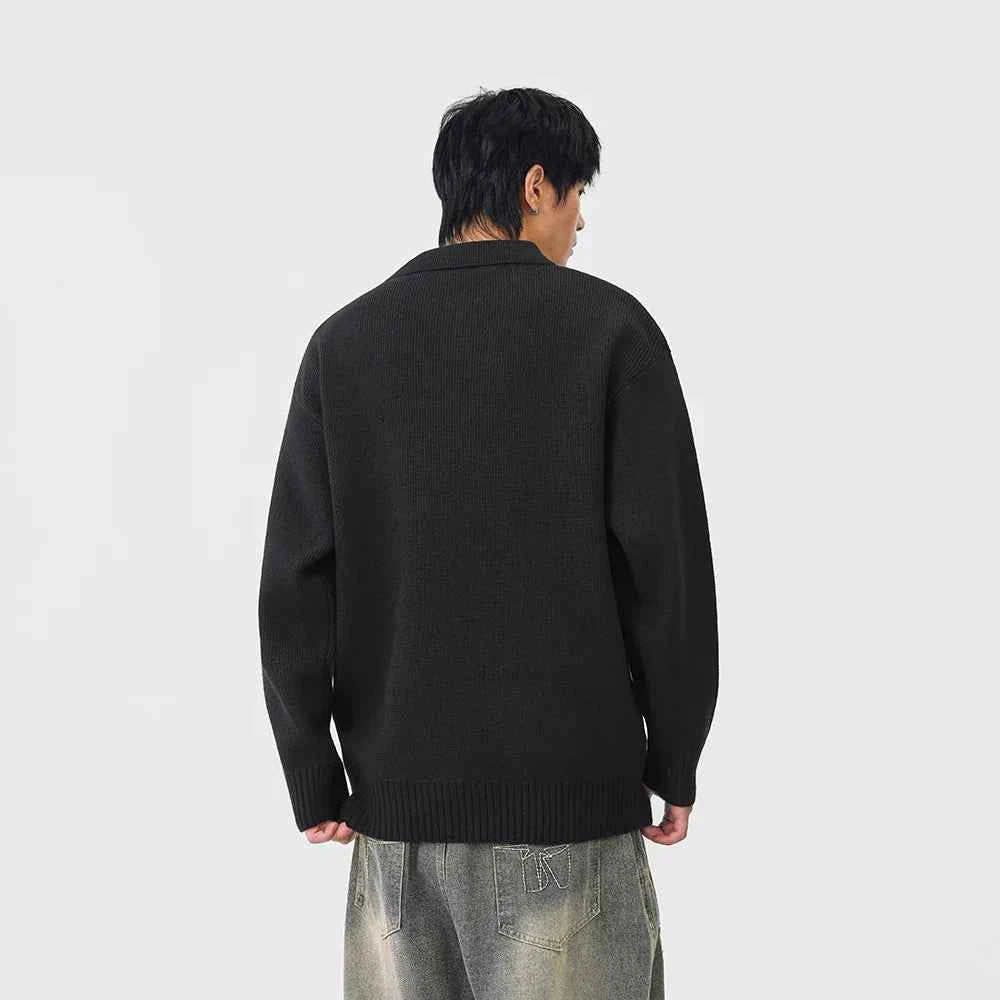 Comfortable Ribbed Knit Half Zipper Sweater