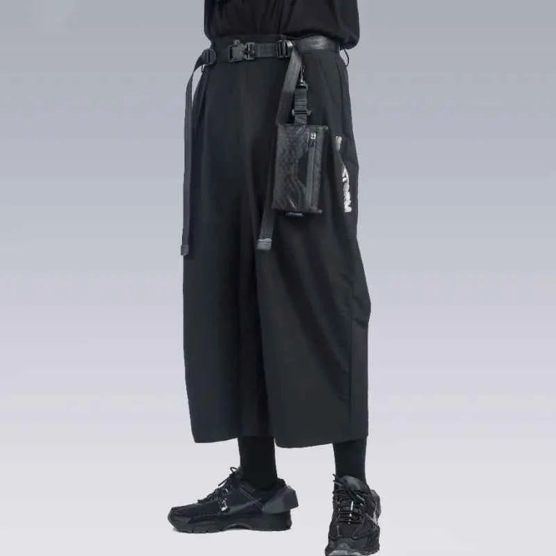 Casual Draping Techwear Punk Style Jorts