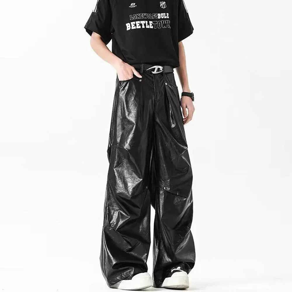 Versatile American Style Gothic Leather Pants