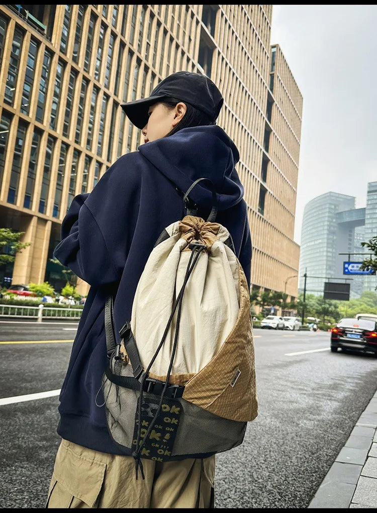 Two Tone Drawstring Backpack