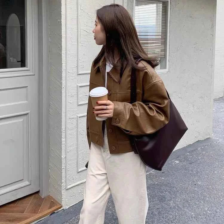 Women Winter Comfort Retro Leather Jacket