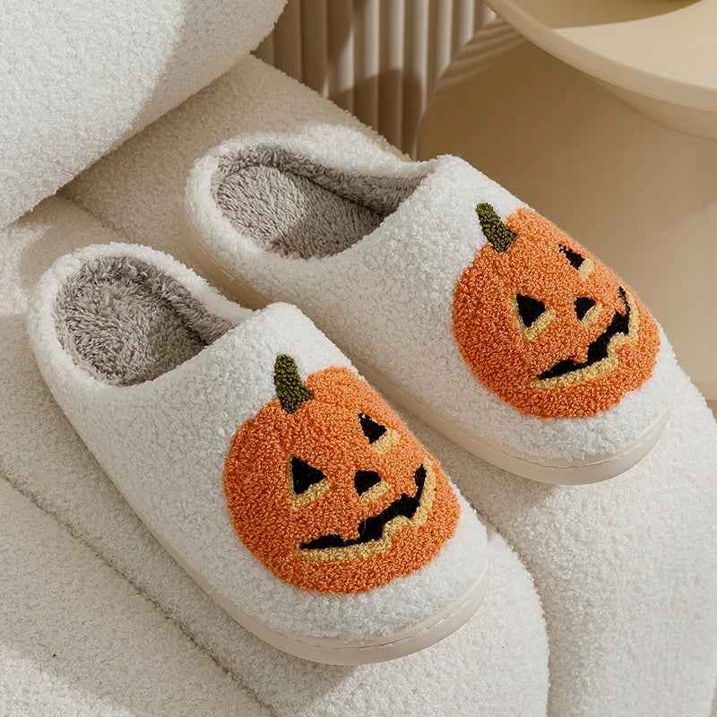 Cozy Pumpkin Halloween Slipper