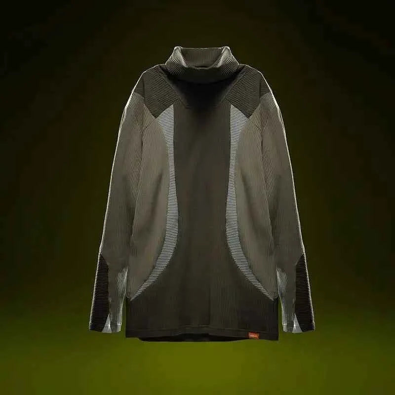 Slim Fit Punk Color Blocked Sweatshirt