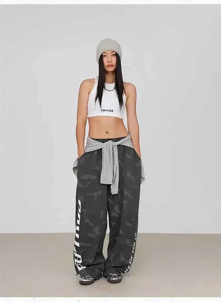 Gray Snowflake Hip Hop Dance Pants