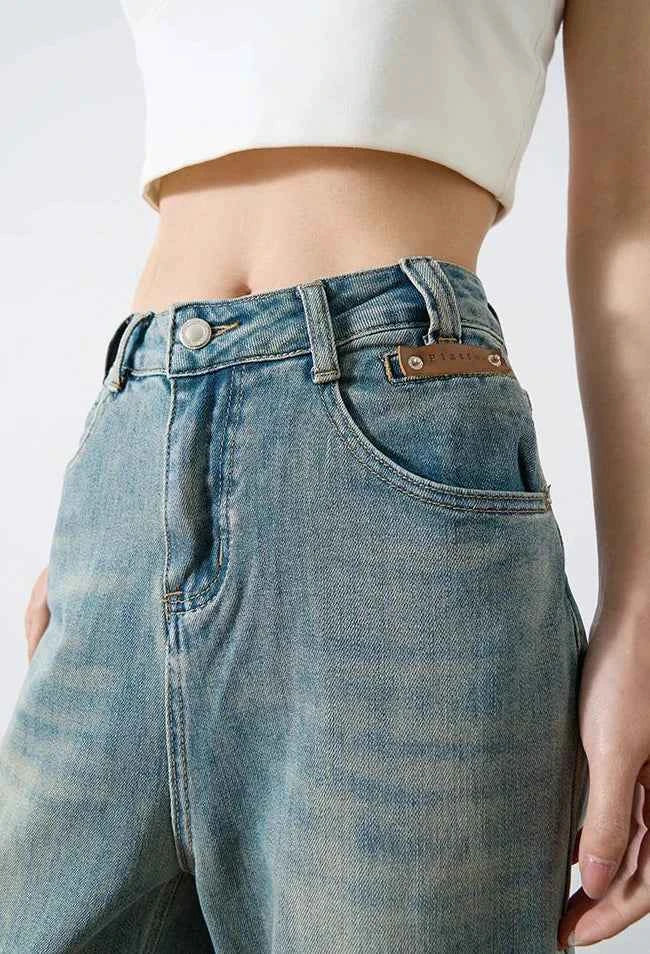 Trendy Loose Fit Denim Straight Leg Jeans