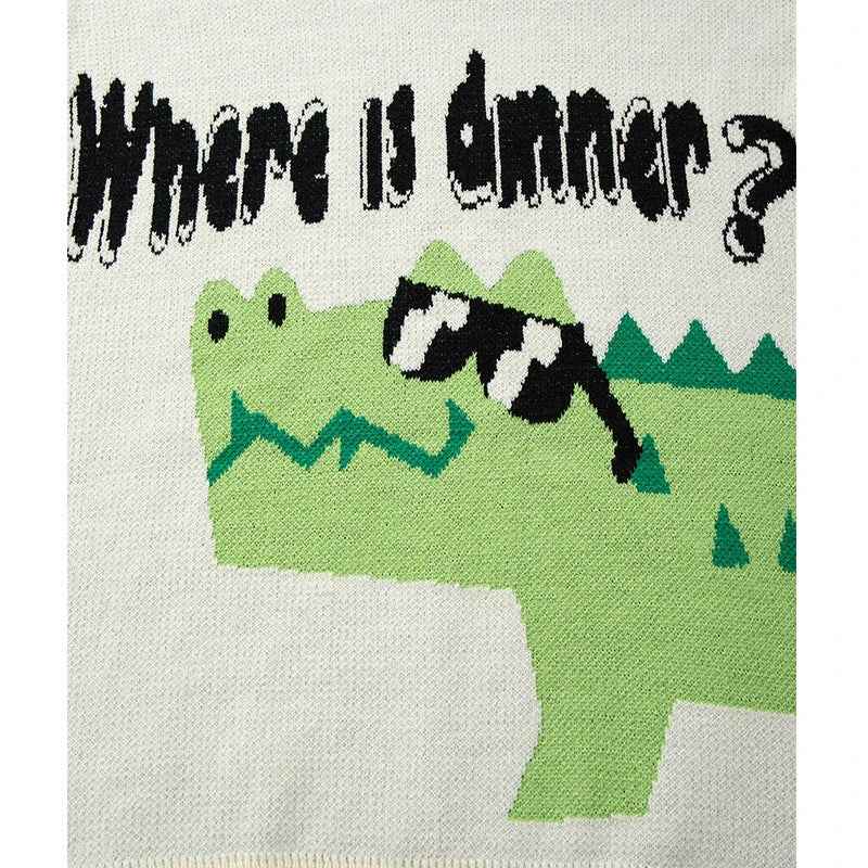 Cozy Oversized Knitted Crocodile Sweater
