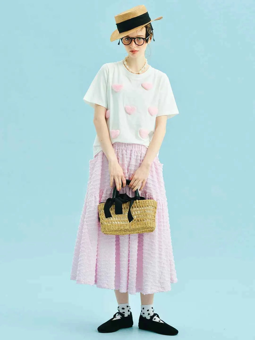 Soft Comfort White Heart Patch T-Shirt