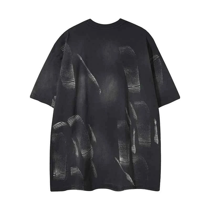 Fashionable Bold O-Neck Collar Graffiti Letter T-Shirt