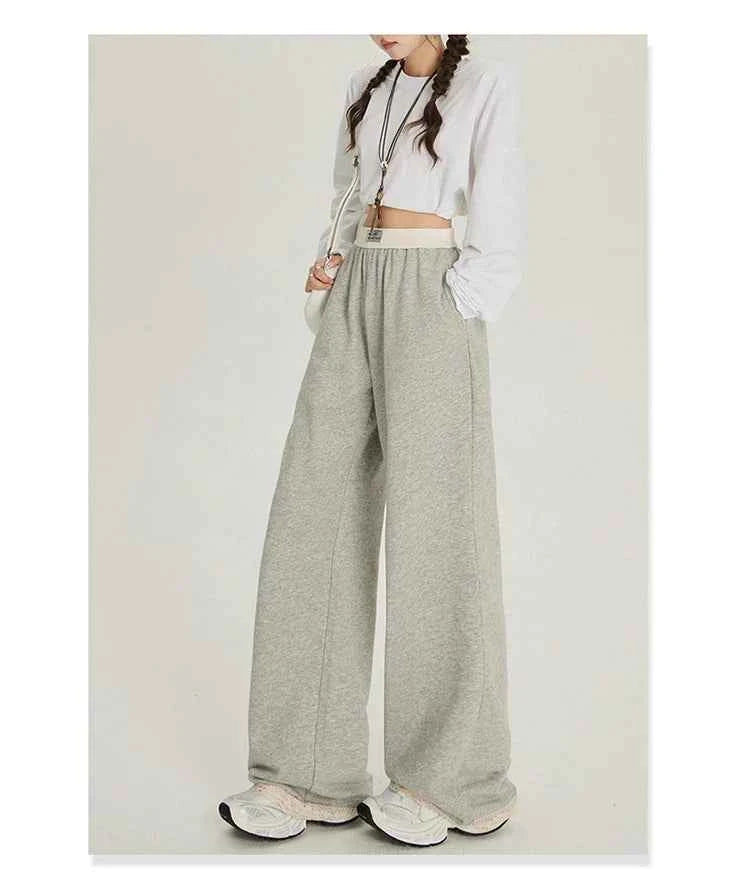 High Waist Elastic Wide Leg Sweatpants