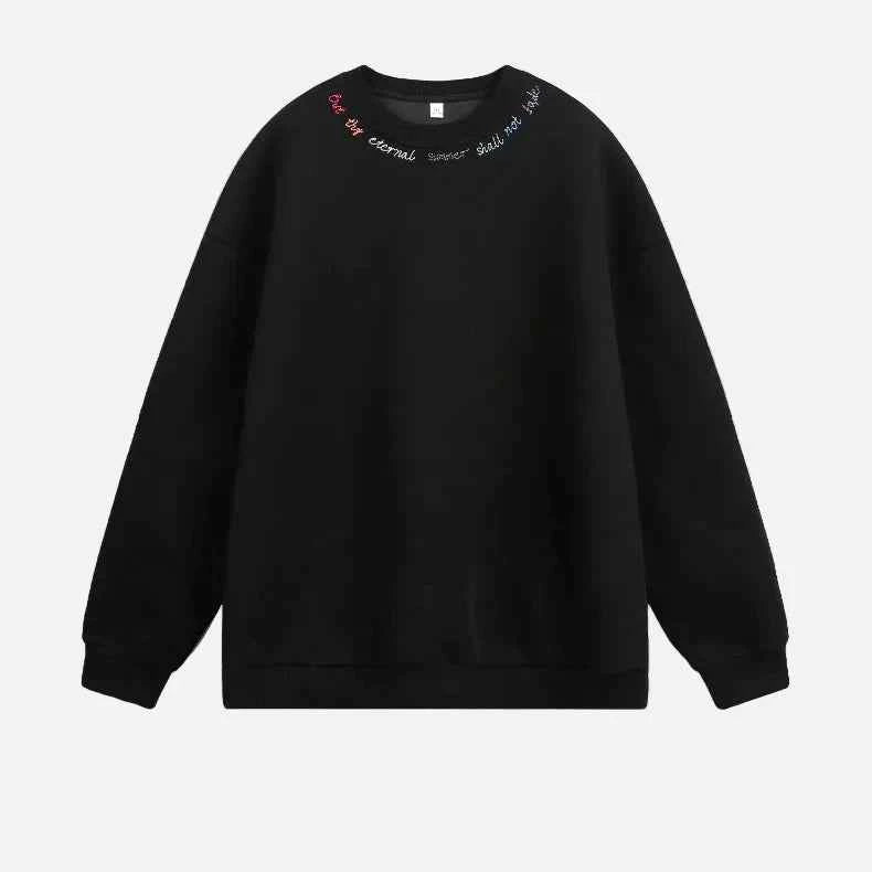Rainbow Letter Embroidery Crewneck Sweatshirt