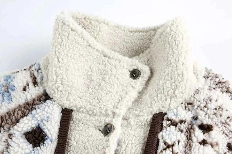 Cozy Oversized Plush Natonal Style Fur Jacket