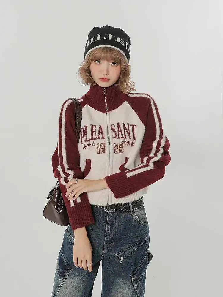 Vintage American Style High Neck Sweatshirt