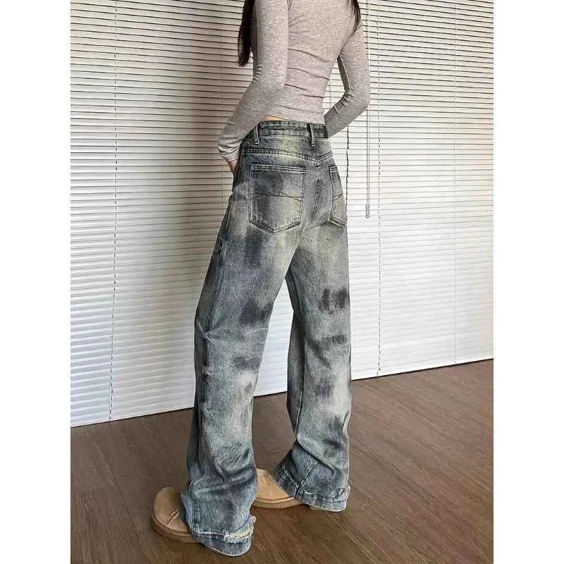 Streetwear Stylish Retro Vintage Straight Leg Jeans