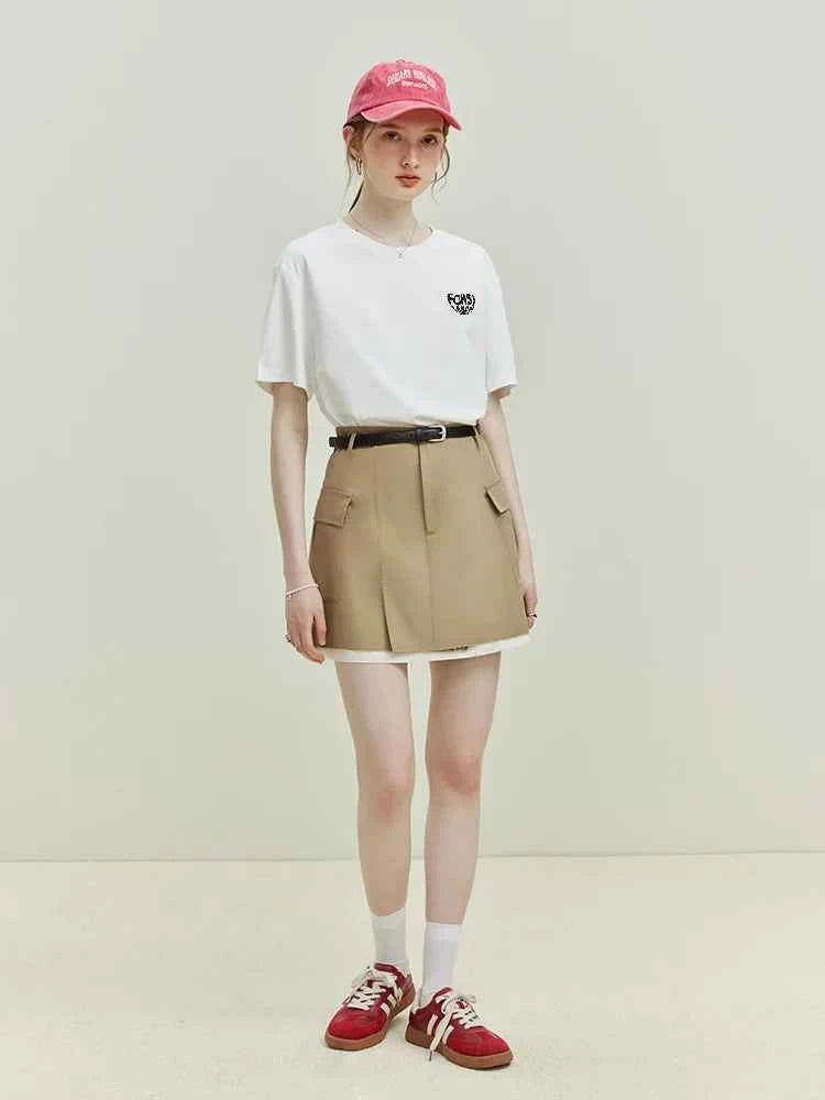 Slim Fit Round Neck Letter T-Shirt
