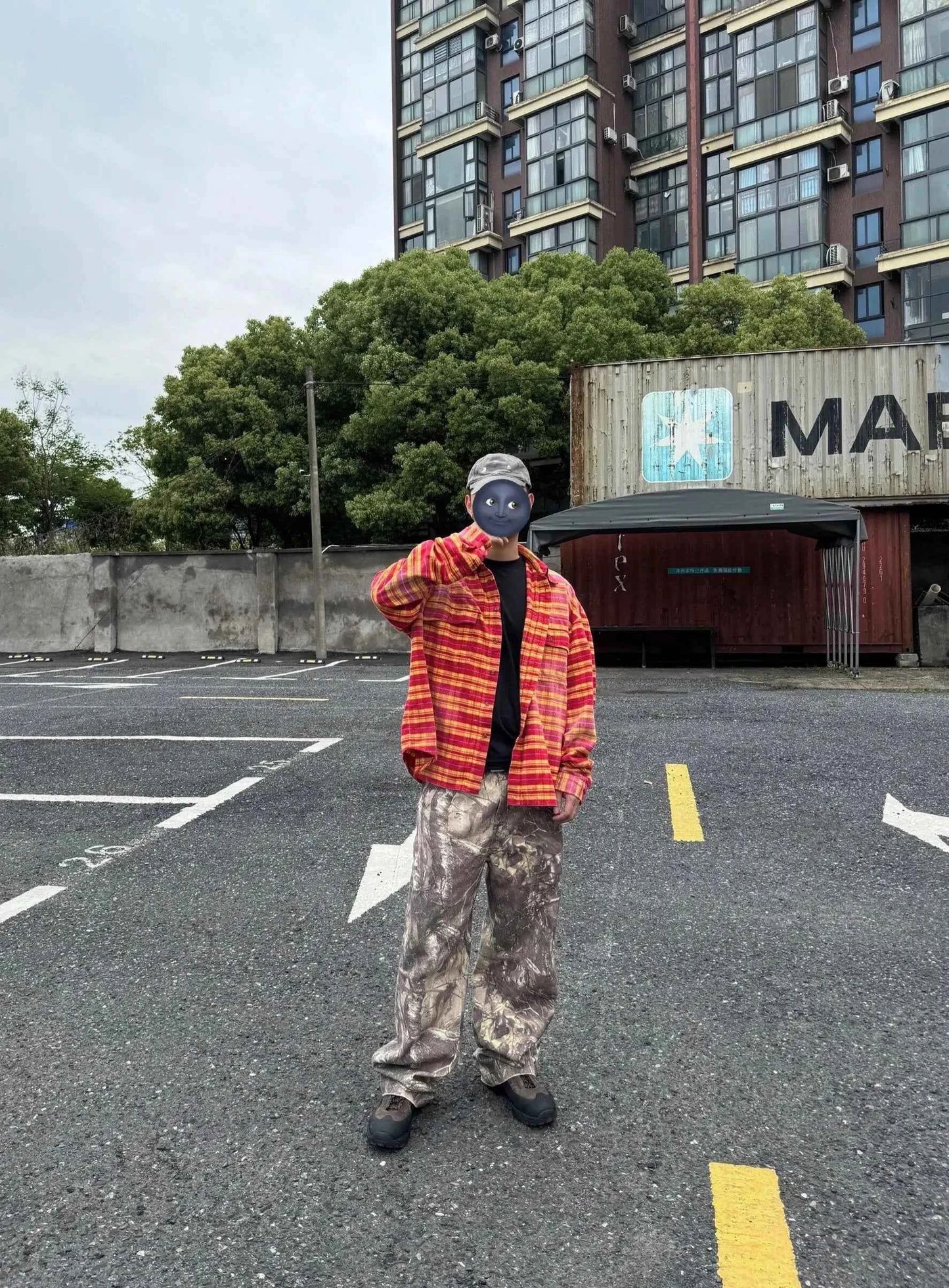 Retro Korean Style Patcwork Trend Flannel Shirt
