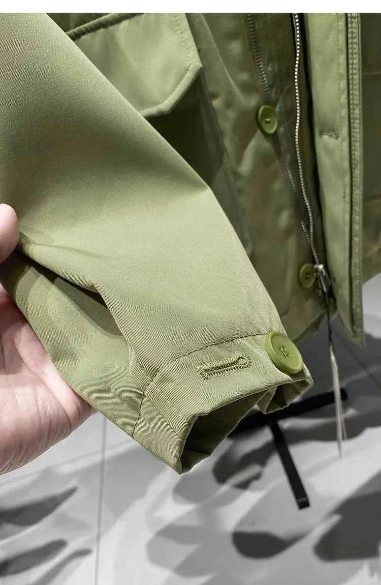 Effortless Y2K Casual Green Loose Fit Cargo Jacket