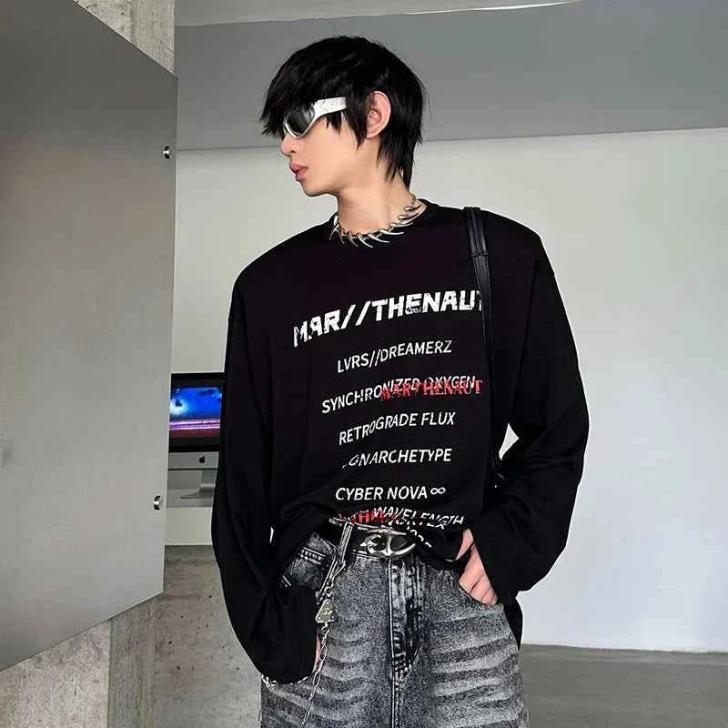Statement Piece Round Collar Long T-Shirt