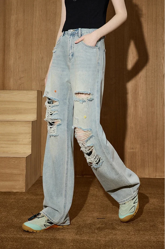 Durable Ripped Hip Hop Boyfrind Jeans - Luxuryurbanwear