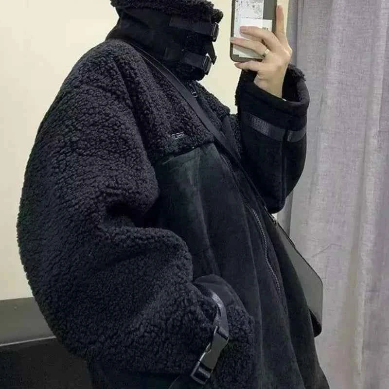 Warm Streetwear Fleece Lined Faux Fur Jacket