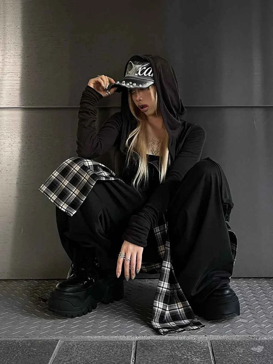 Streetwear Plaid Coverups Jazz Skater Cargo Pants