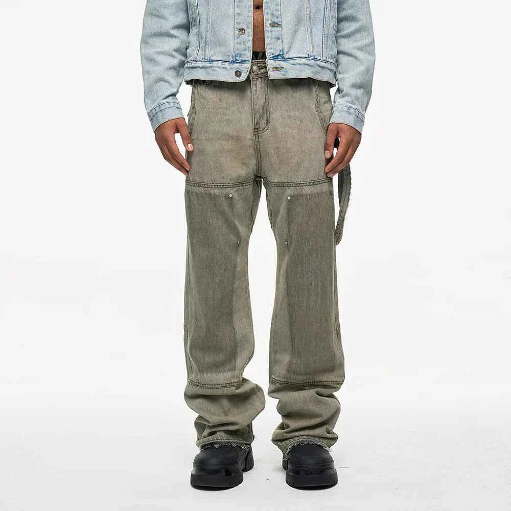Distressed Vintage Ink Splash Baggy Jeans