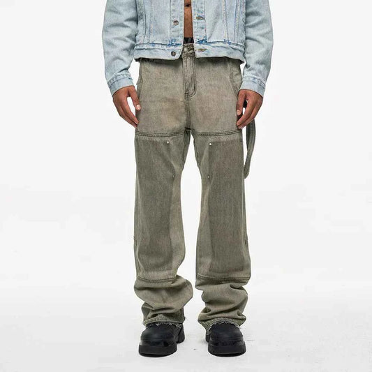 Distressed Vintage Ink Splash Baggy Jeans