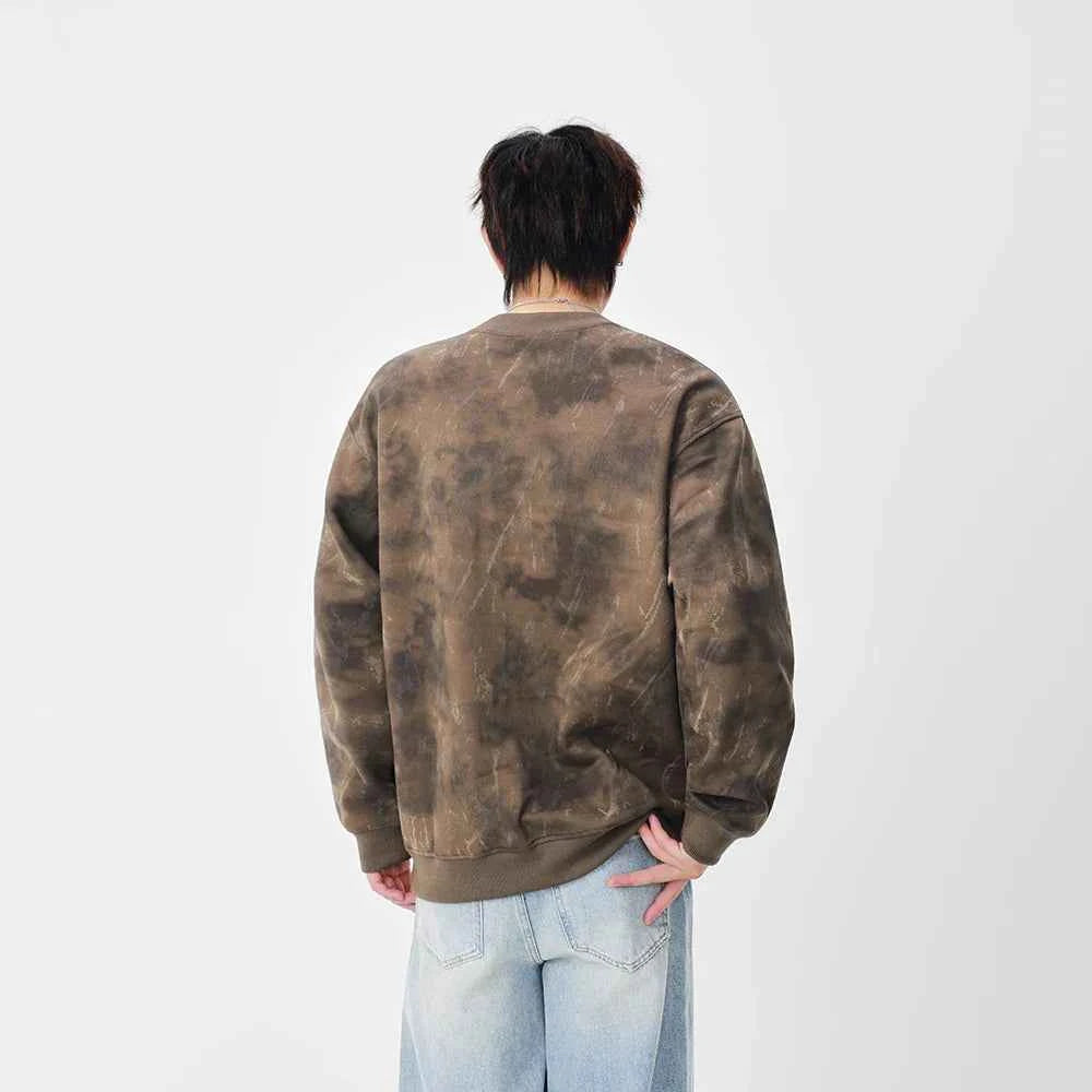 Comfortable Tiedye Crew Neck Sweatshirt