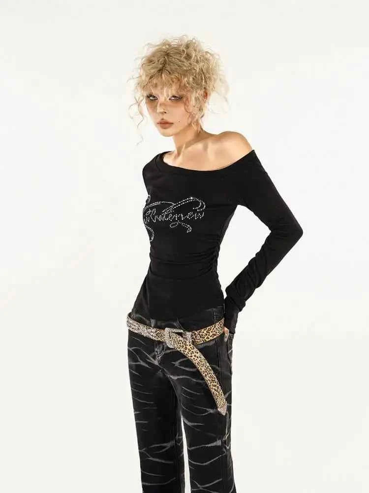 Yedinas Graphic Black Long Sleeve T-Shirt