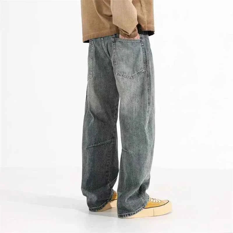 Men's Cool Vintage Straight Wide Leg Denim Jeans