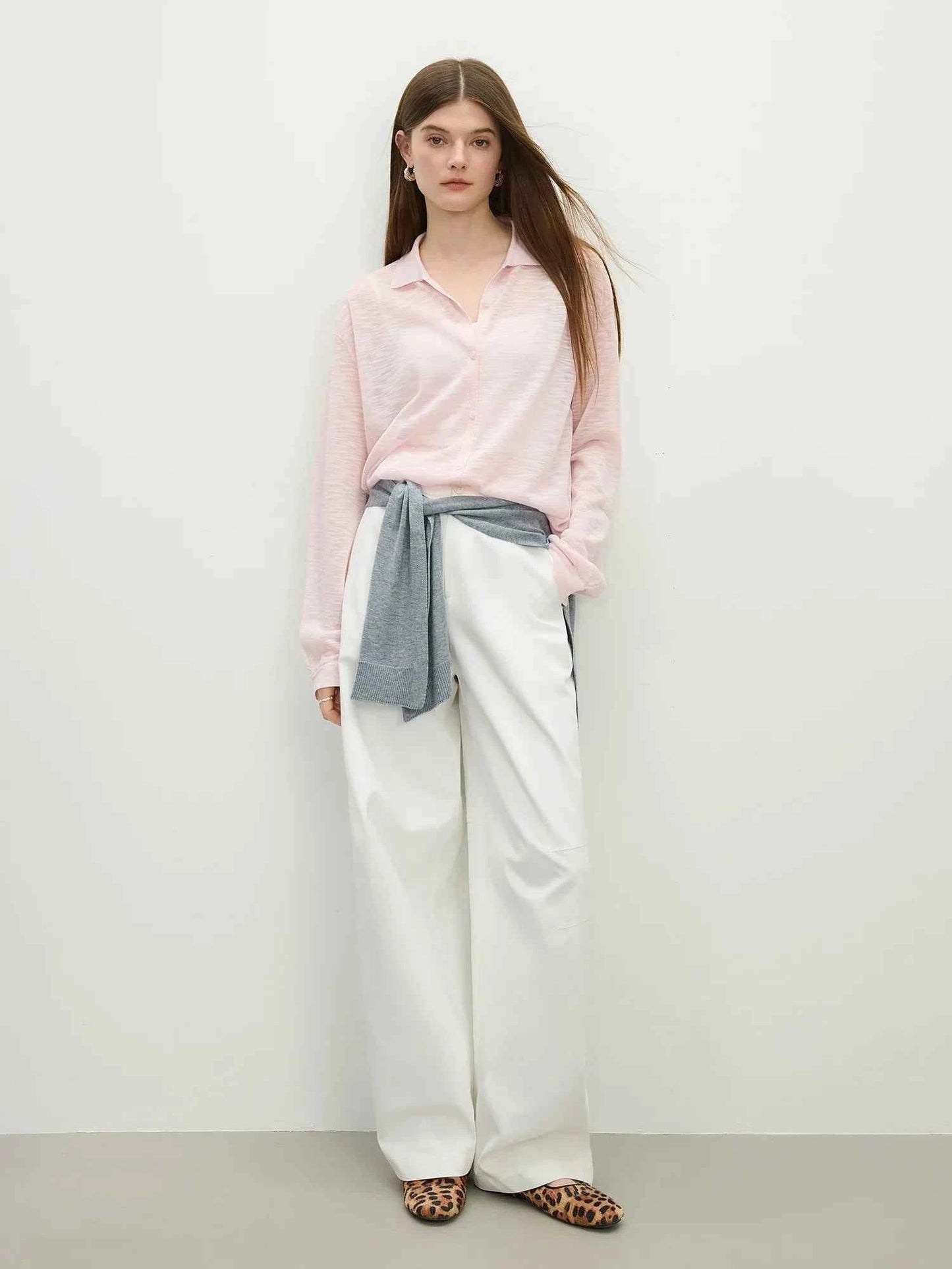 Women Classic Retro Soft Bamboo Linen Knitted Cardigan