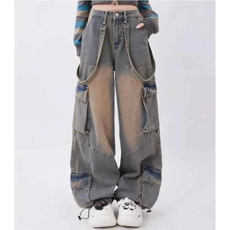Stylish High Waist Wide Leg Baggy Jeans