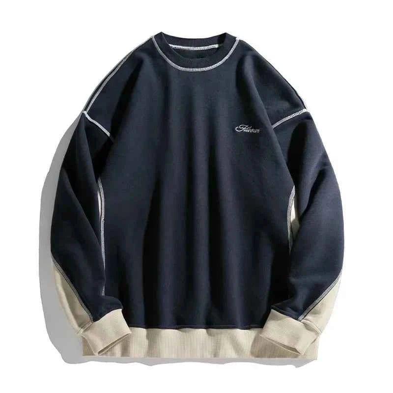 Insulated Loose Casual Letter Splice Sweatshirt