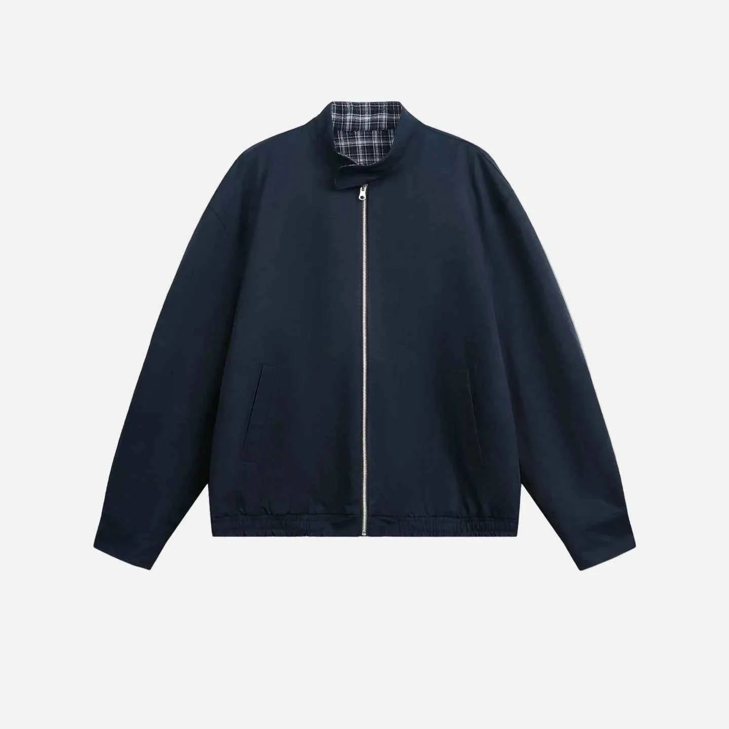 Versatile Reversible Plaid Harrington Jacket