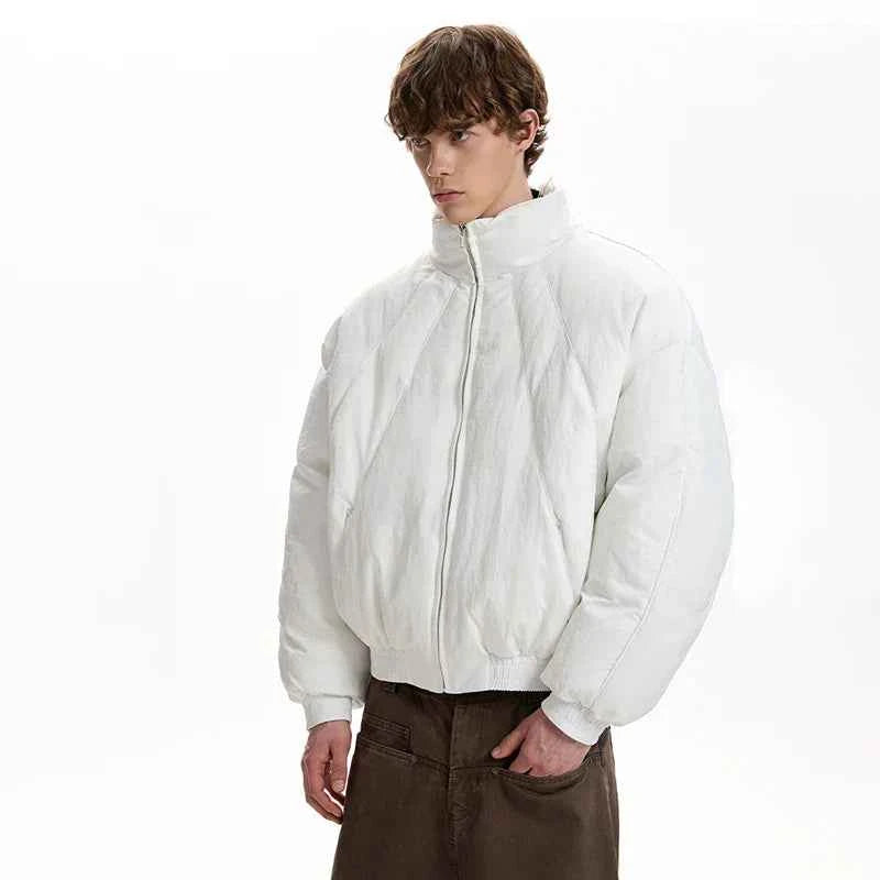 Stylish Winter Stand Neck Padded Puffer Jacket