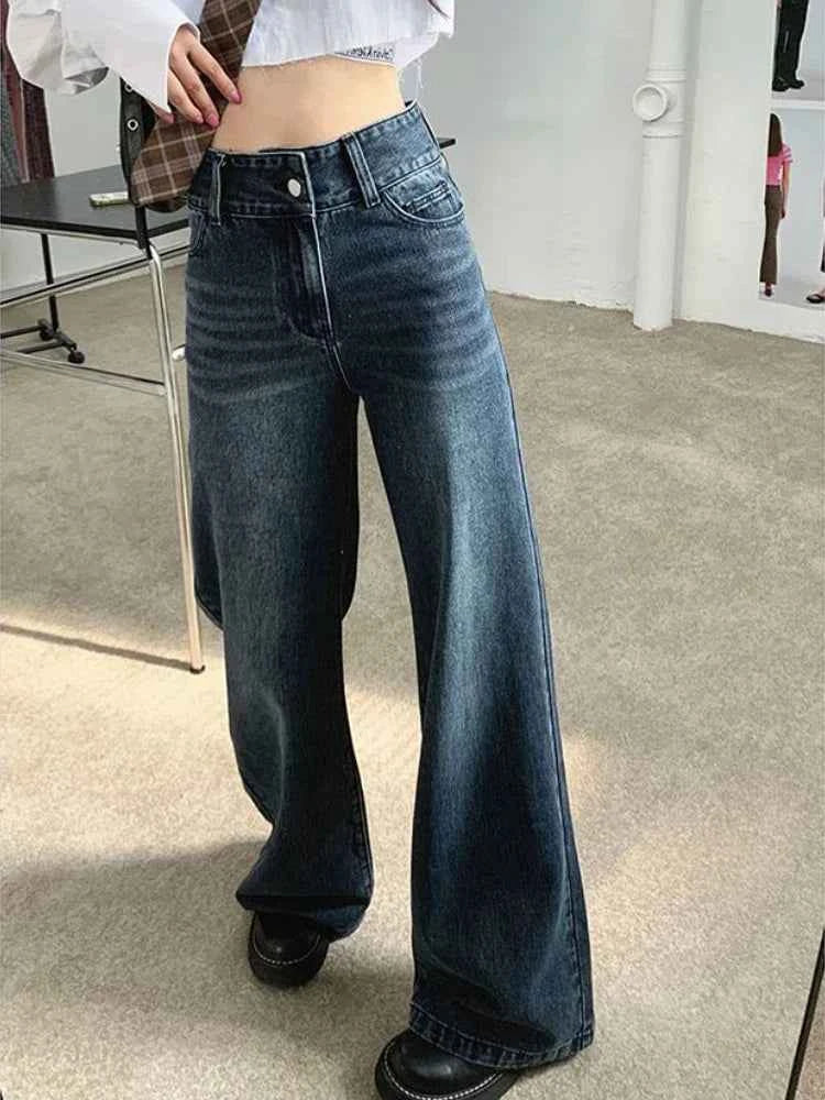 Distressed Retro Loose Denim Jeans